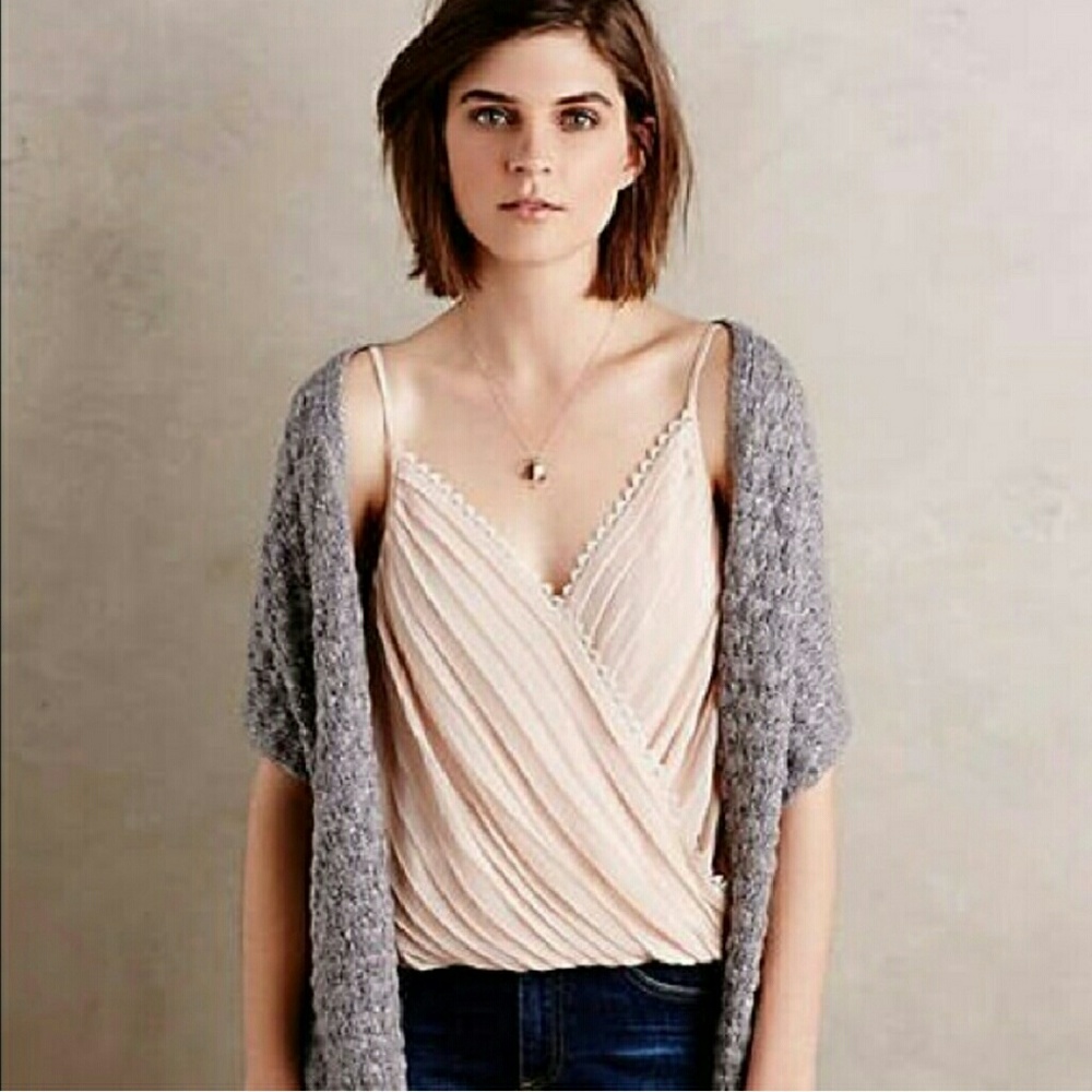 ANTHROPOLOGIE E by eloise ruched pink camisole